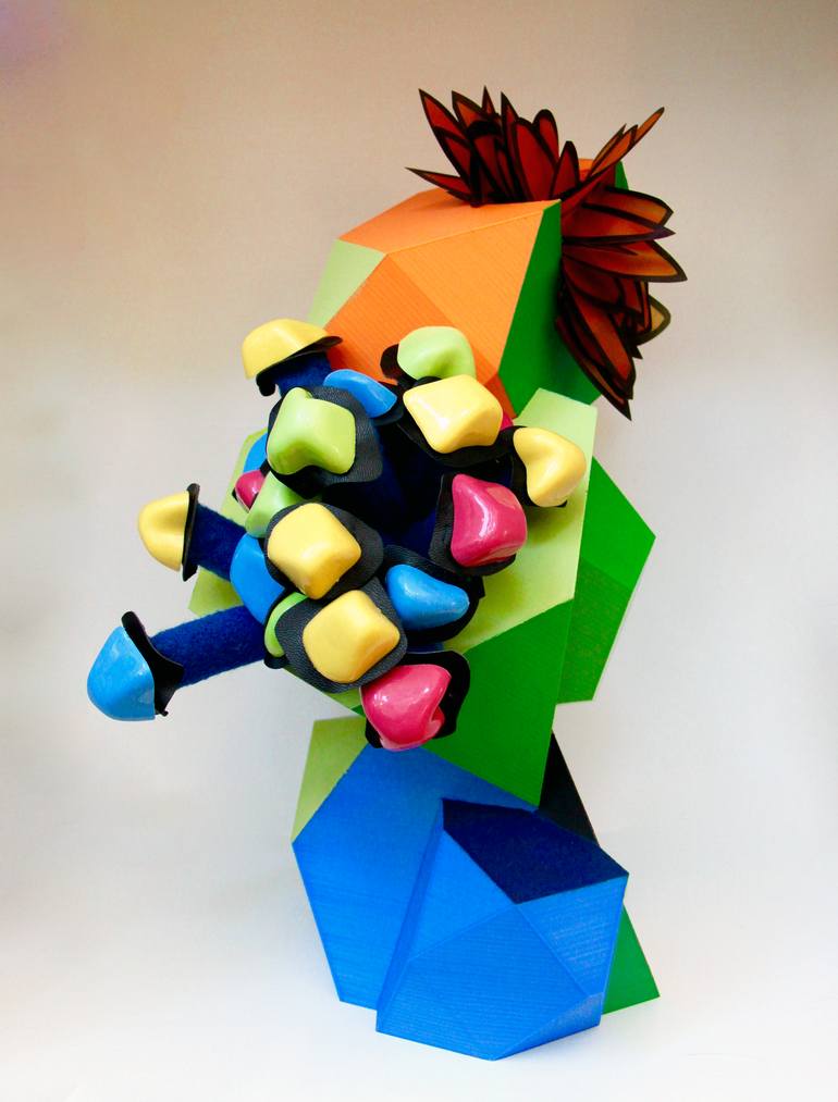 Original Cubism Abstract Sculpture by Leisa Rich