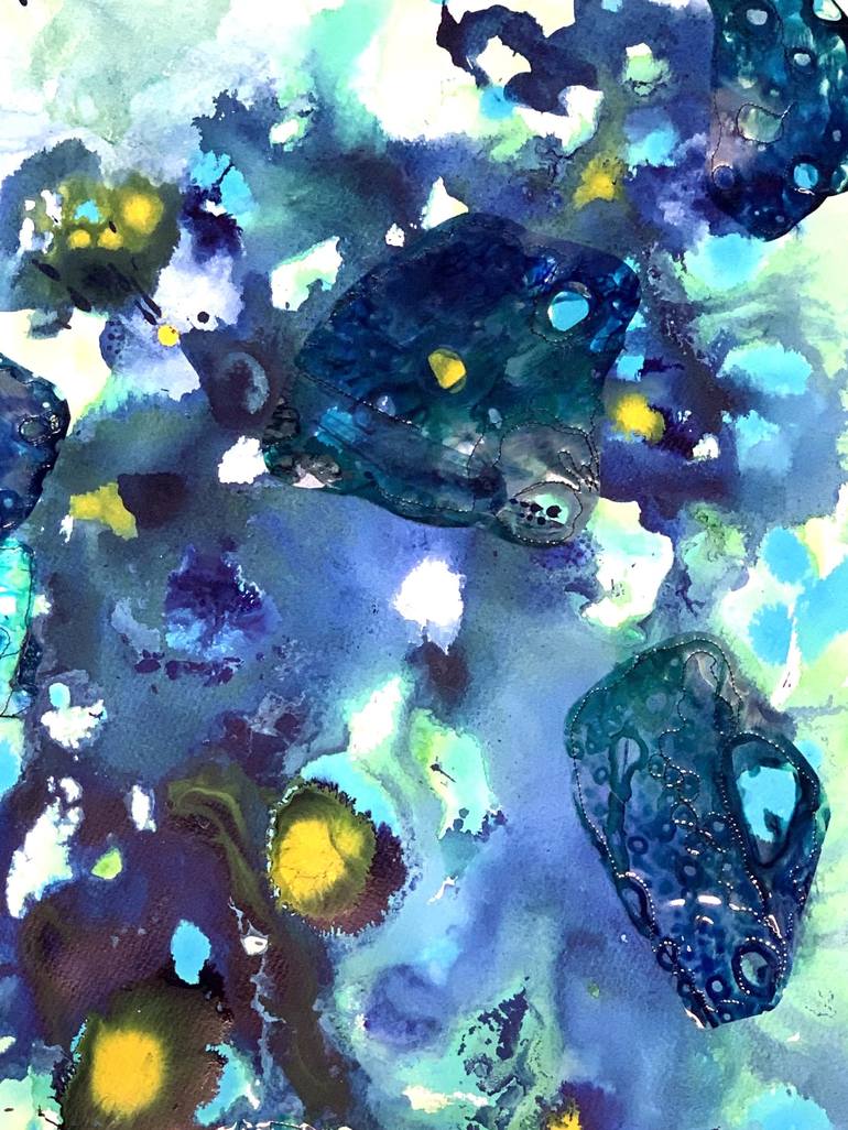 Original Abstract Water Collage by Leisa Rich