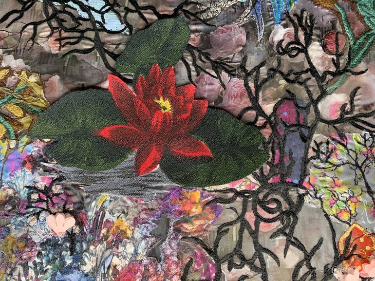 Original Impressionism Botanic Collage by Leisa Rich