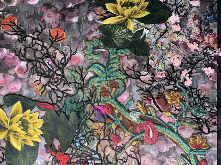 Original Impressionism Botanic Collage by Leisa Rich