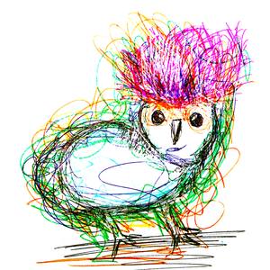 Doodle Zoo #09 — Neon Chick | Limited Edition Print