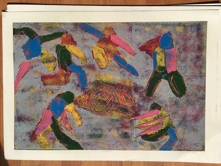 Original Expressionism Body Printmaking by Ozgun Evren Erturk