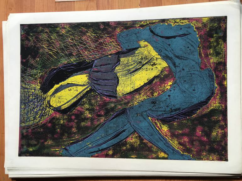 Original Expressionism Body Printmaking by Ozgun Evren Erturk