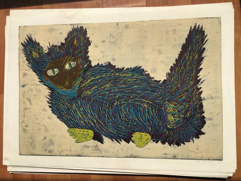 Original Modern Animal Printmaking by ozgun evren erturk