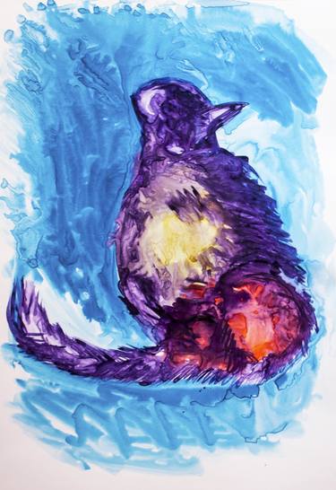 Original Impressionism Animal Paintings by ozgun evren erturk