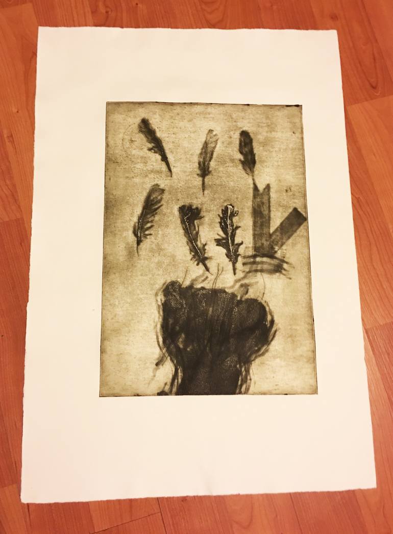 Original Illustration Fantasy Printmaking by Ozgun Evren Erturk
