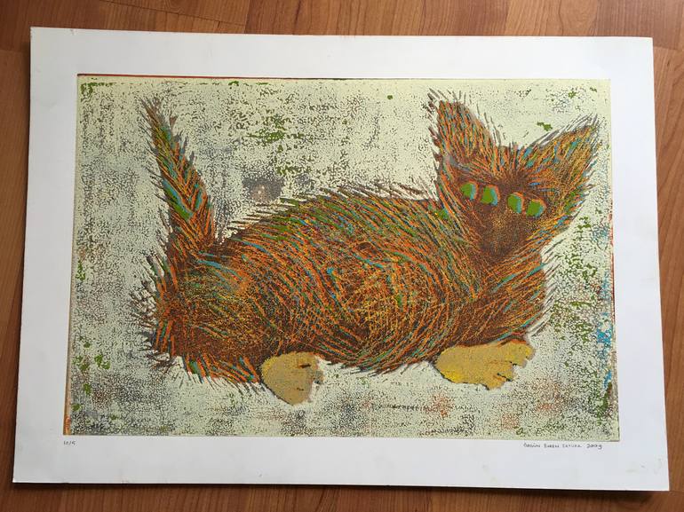 Original Illustration Animal Printmaking by ozgun evren erturk