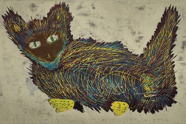 Print of Illustration Cats Printmaking by ozgun evren erturk