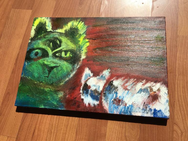 Original Cats Painting by ozgun evren erturk