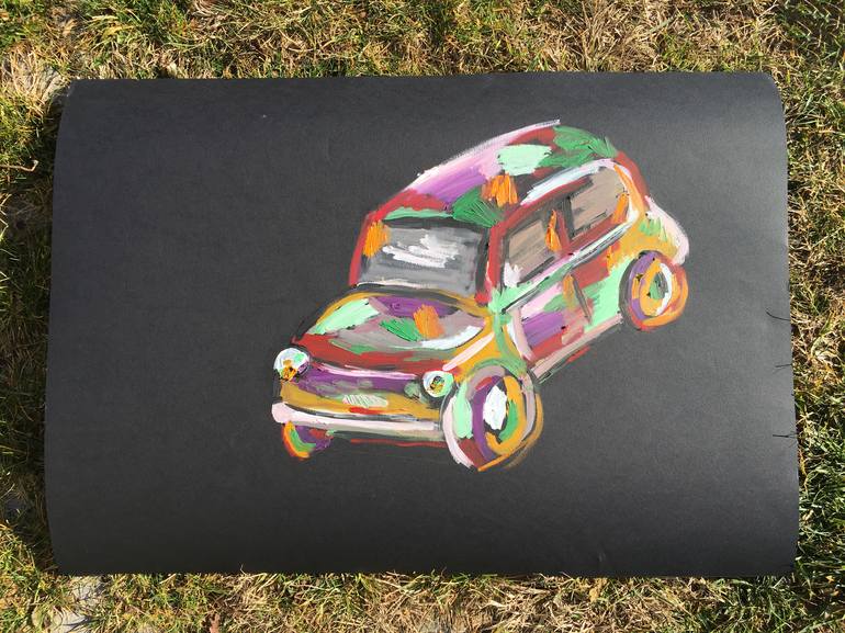 Original Car Painting by ozgun evren erturk