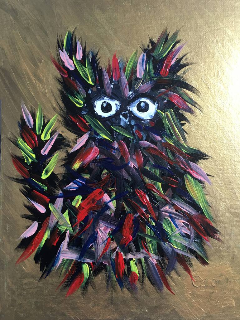 Original Illustration Cats Painting by ozgun evren erturk