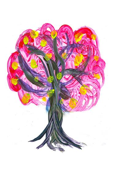 Print of Pop Art Tree Mixed Media by ozgun evren erturk