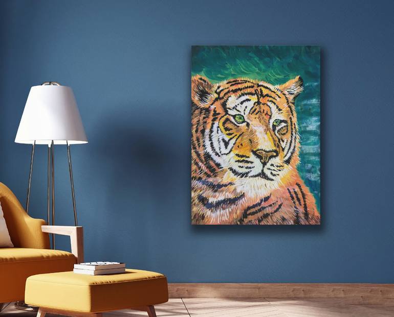 Original Photorealism Animal Painting by ozgun evren erturk