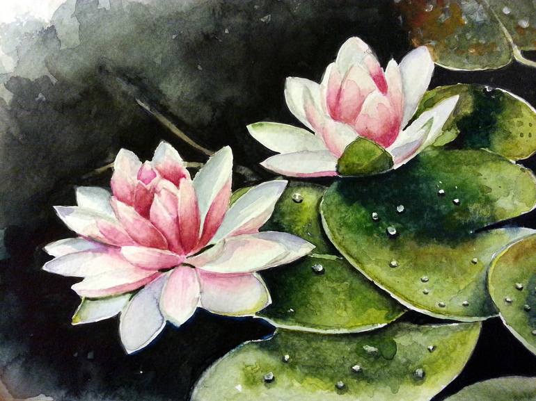 Lotus Painting by Berrin Duma  Saatchi Art