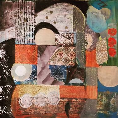 Original Abstract Mixed Media by Agnes Zirinis