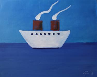 Original Figurative Ship Paintings by Agnes Zirinis