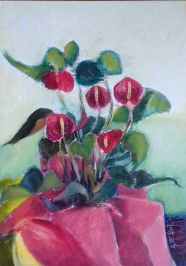 Print of Figurative Floral Paintings by Agnes Zirinis