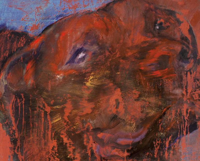 Original Figurative Dogs Painting by Margit Platny