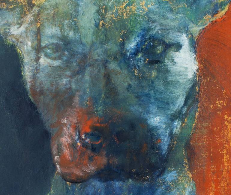 Original Dogs Painting by Margit Platny