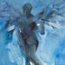 original painting on canvas, signed "Margit Platny, 2001" on the reverse of the canvas.