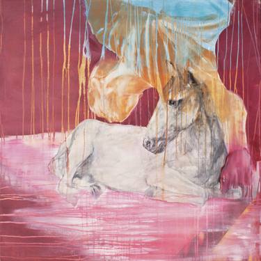 Original Figurative Horse Paintings by Margit Platny