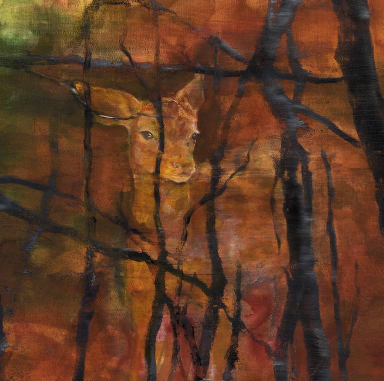 Original Expressionism Animal Painting by Margit Platny