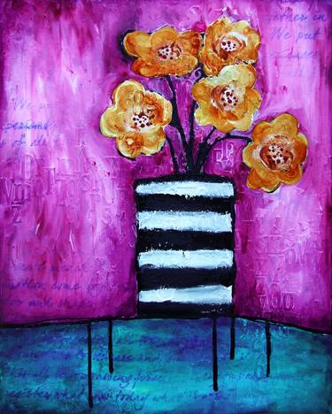 Original Abstract Floral Paintings by Donna Bills Downey