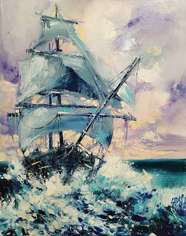 Print of Fine Art Sailboat Paintings by Lorand Sipos
