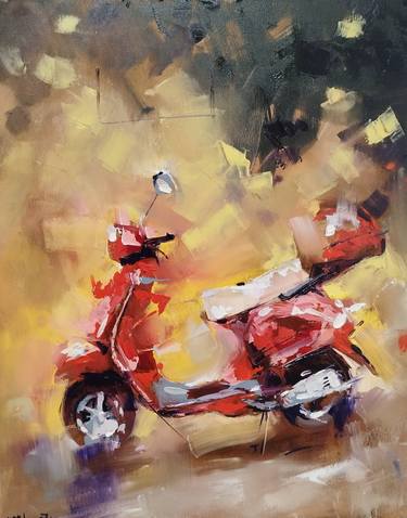 Print of Modern Motorbike Paintings by Lorand Sipos