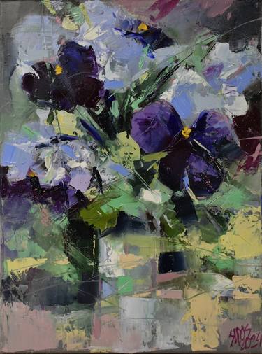Original Abstract Botanic Paintings by Lorand Sipos