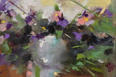 Original Abstract Floral Paintings by Lorand Sipos