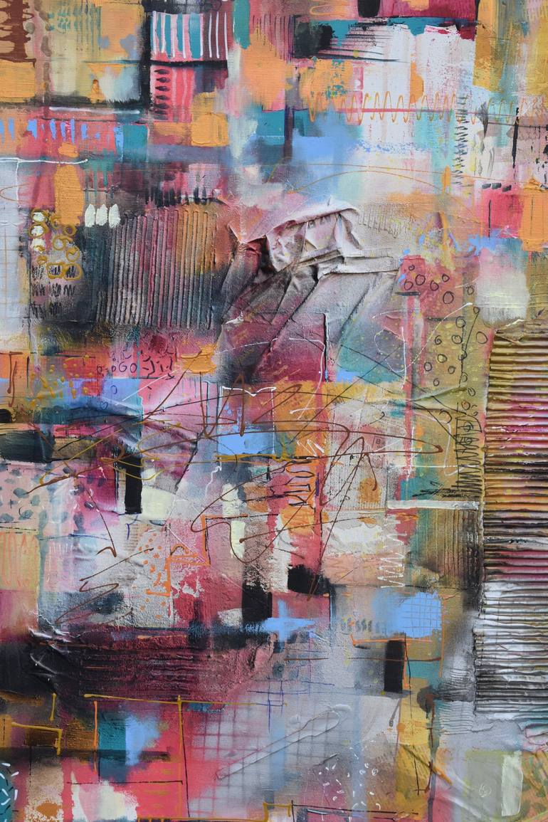 Original Abstract Cities Painting by Lorand Sipos