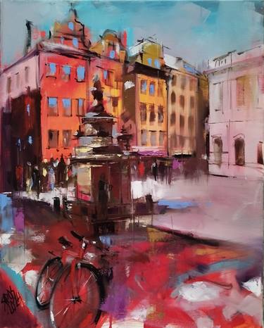 Original Painterly Abstraction Cities Paintings by Lorand Sipos