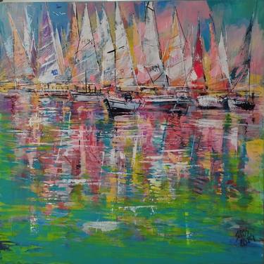 Original Impressionism Abstract Paintings by Lorand Sipos