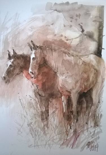 Print of Figurative Horse Paintings by Lorand Sipos