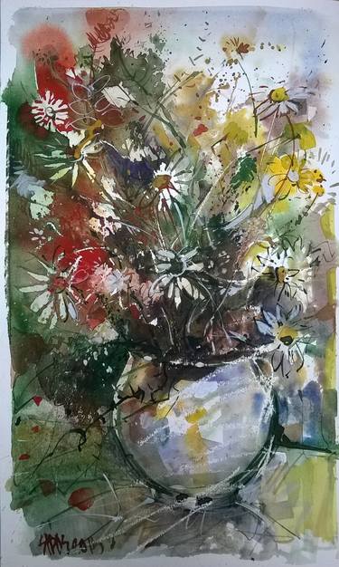 Print of Fine Art Floral Paintings by Lorand Sipos