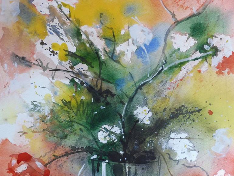 Original Floral Painting by Lorand Sipos