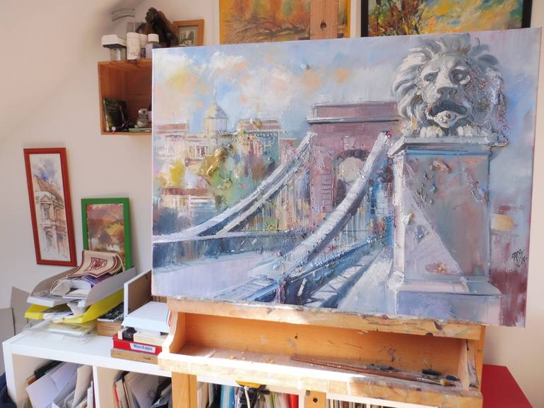 Original Impressionism Cities Painting by Lorand Sipos