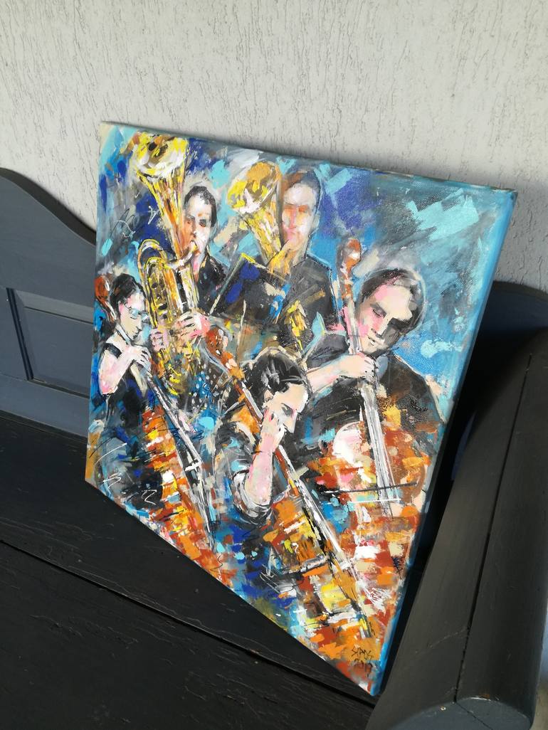 Original Impressionism Music Painting by Lorand Sipos
