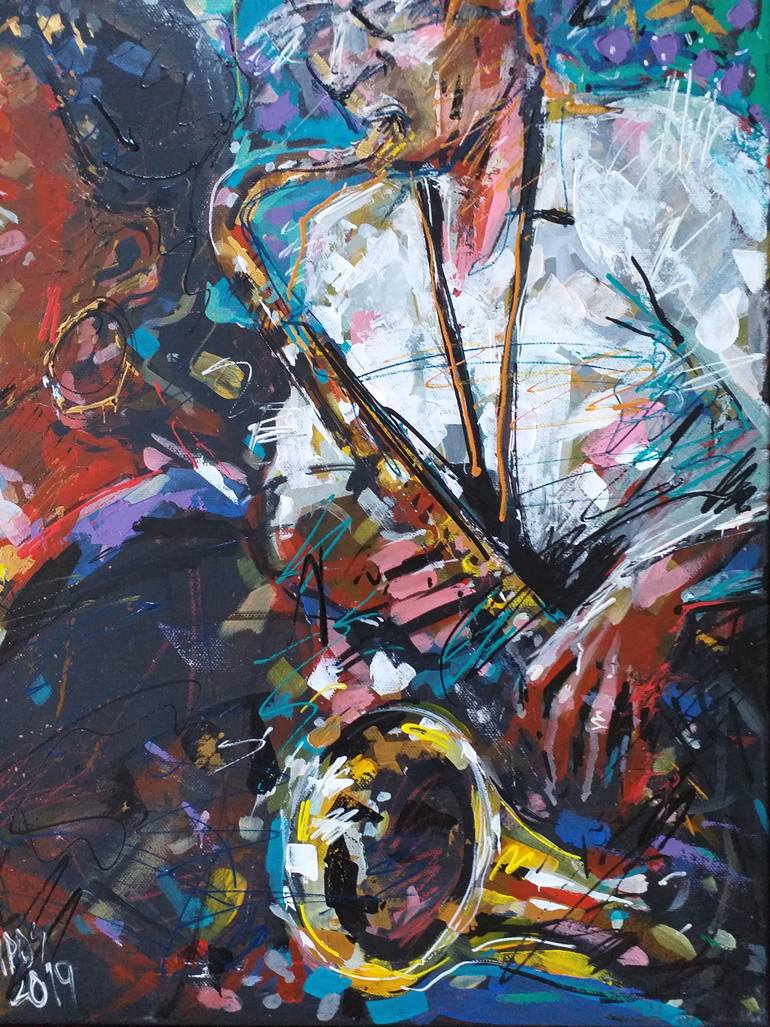 Original Abstract Expressionism Pop Culture/Celebrity Painting by Lorand Sipos