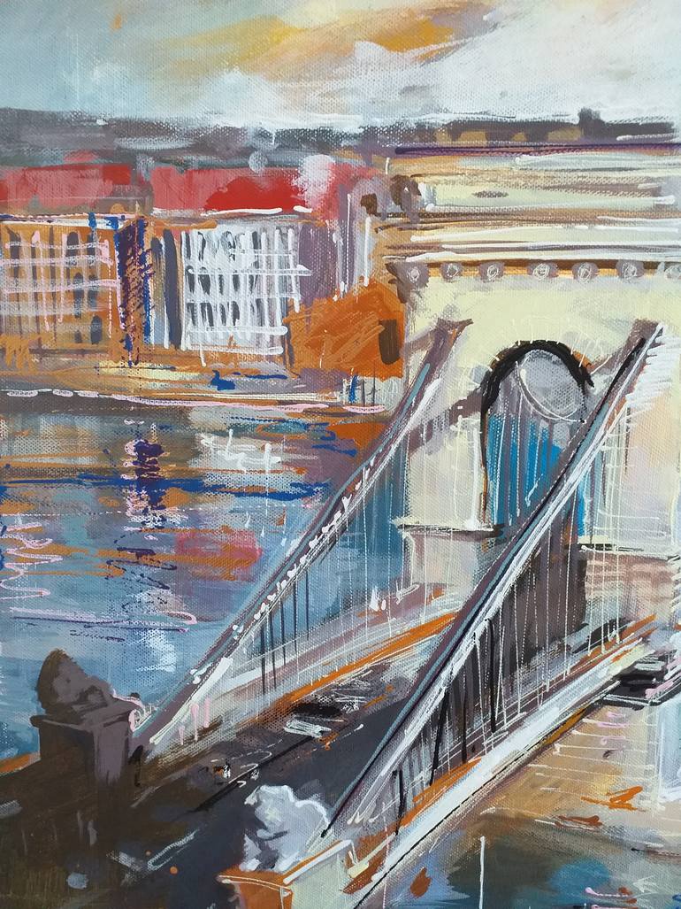 Original Impressionism Cities Painting by Lorand Sipos