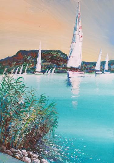 Original Boat Paintings by Lorand Sipos