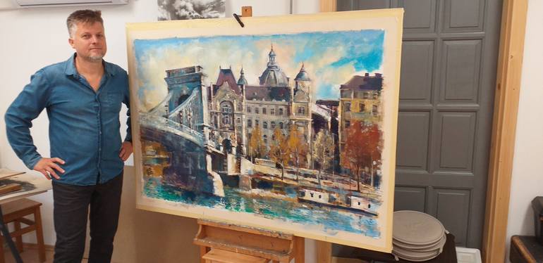 Original Cities Painting by Lorand Sipos