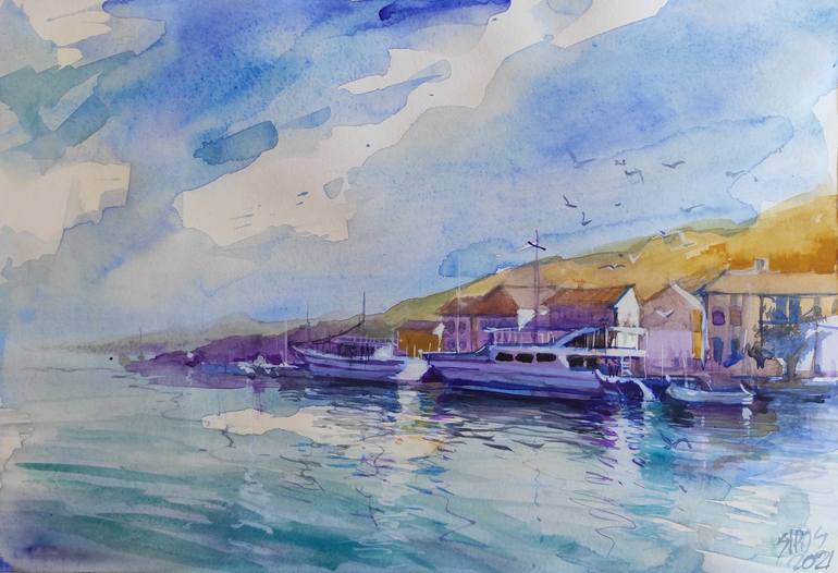 Print of Fine Art Boat Paintings by Lorand Sipos