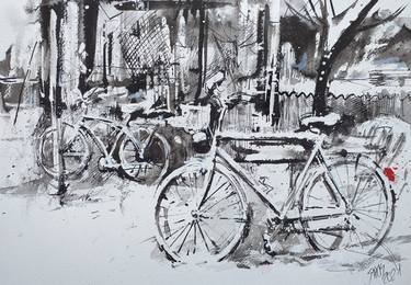 Print of Impressionism Bicycle Paintings by Lorand Sipos