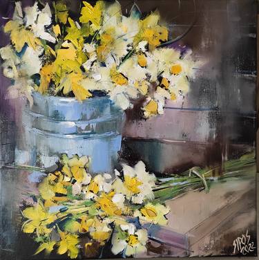 Still life with narcissus bouquet. thumb