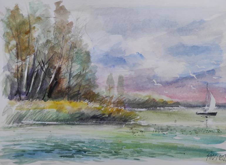 Print of Fine Art Boat Paintings by Lorand Sipos