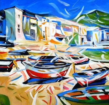 Original Modern Boat Painting by STAN BIGDA