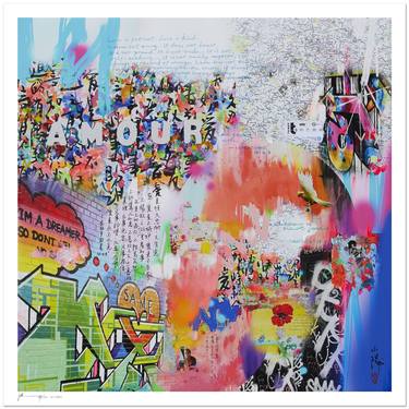 Original Abstract Expressionism Love Printmaking by Xiaoyang Galas