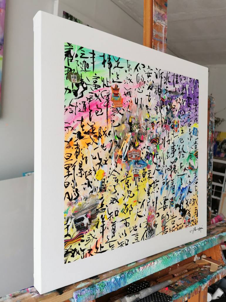 Original Abstract Travel Mixed Media by Xiaoyang Galas